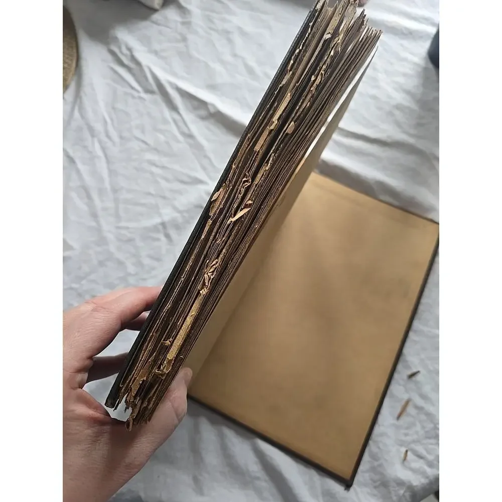 Vtg‎ String-Bound Scrapbook Clippings Cut-Out Handwritten Ephemera Recipe Book
